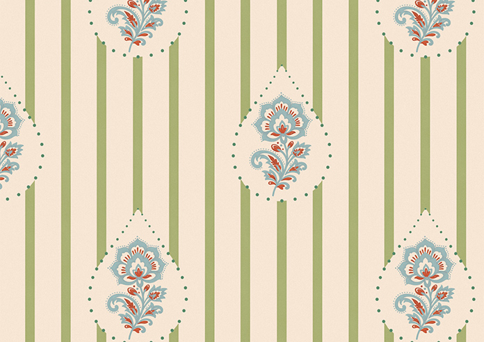 Petal & Block Bolli Stripe, Neem - Roller Blind - Image 6